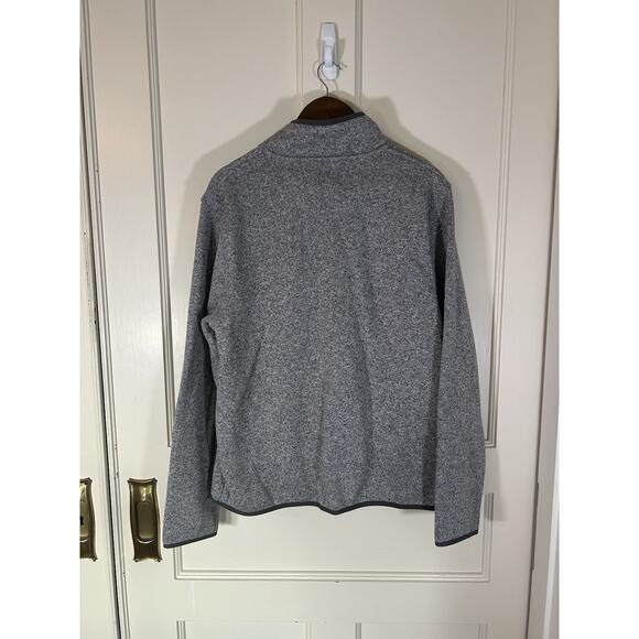 L.L. Bean Sweater Fleece Pullover Mens Size Large Gray Outdoor Active Knit Snap - Picture 4 of 9